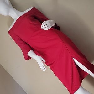 Zara Off- Shoulder 3/4 Bell Sleeve Pencil Dress